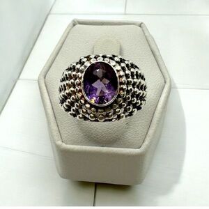 Sterling Silver and Amethyst Women's Ring